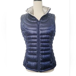 Bernardo Goose Down Puffer Vest Women’s Small Blue Quilted Zip Front Lightweight